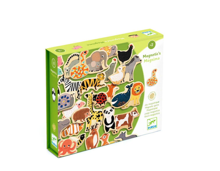 Image de  Boite de 36 magnets en bois les animaux 