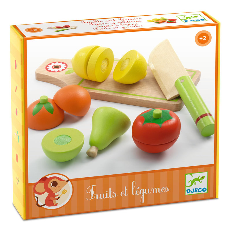 Ref. DJEDJ06526, Jeux d'imitation fruits et legumes a couper nd15, marque DJECO