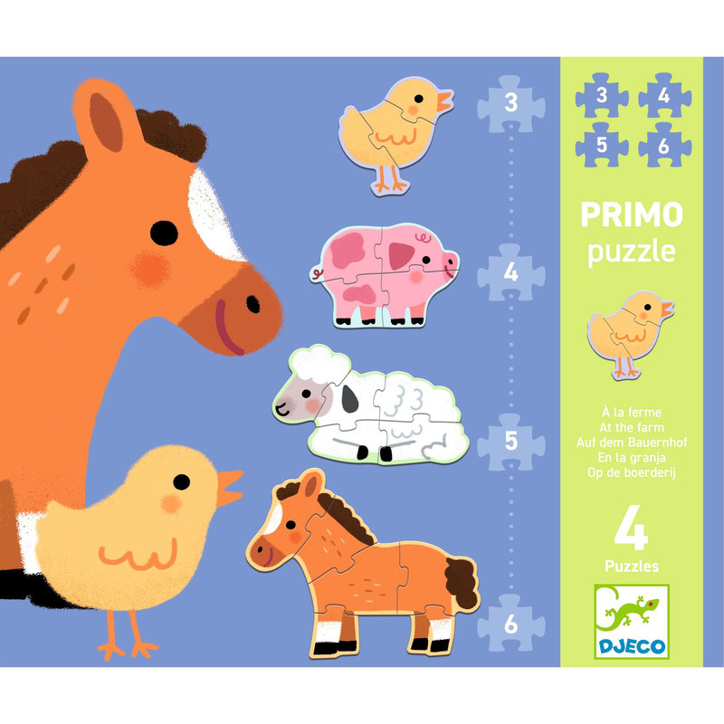 Ref. DJEDJ07153, Puzzle évolutif à la ferme, marque DJECO