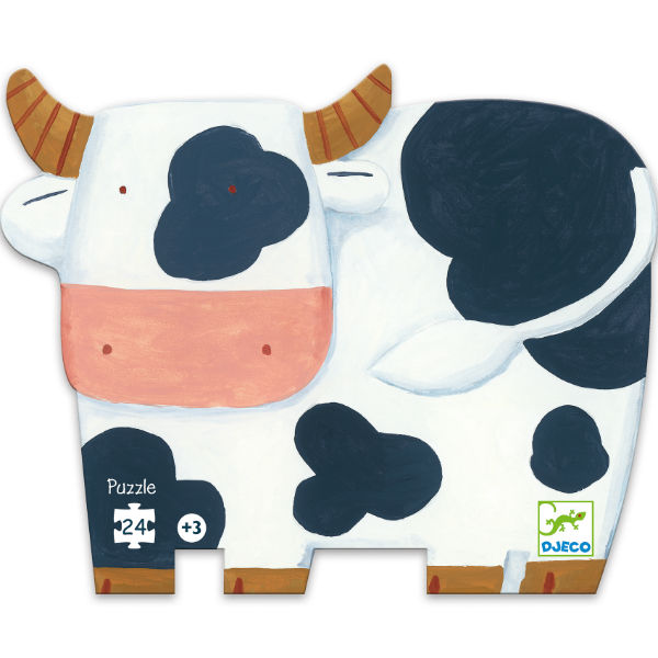 Image de  PUZZLES SILHOUETTES LES VACHES A LA FERME 24 PCS 
