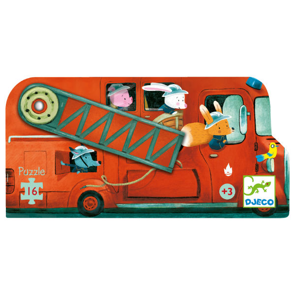 Image de  Puzzles silhouettes le camion de pompier 16 pcs nd 