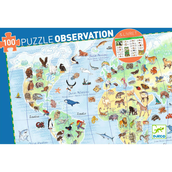Image de  Puzzle 100 pièces les animaux du monde. 