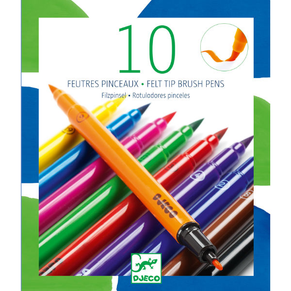 Image de  Les couleurs 10 feutres pinceaux - classique 