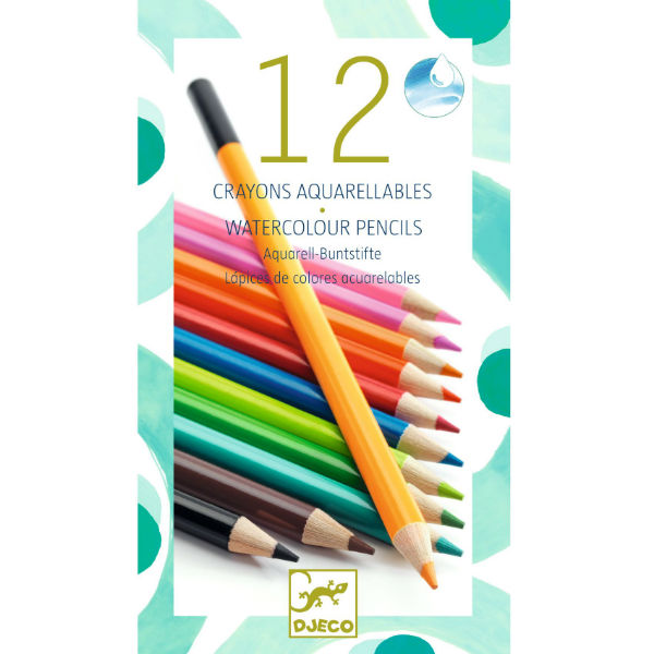 Image de  Les couleurs 12 crayons aquarelle classique 