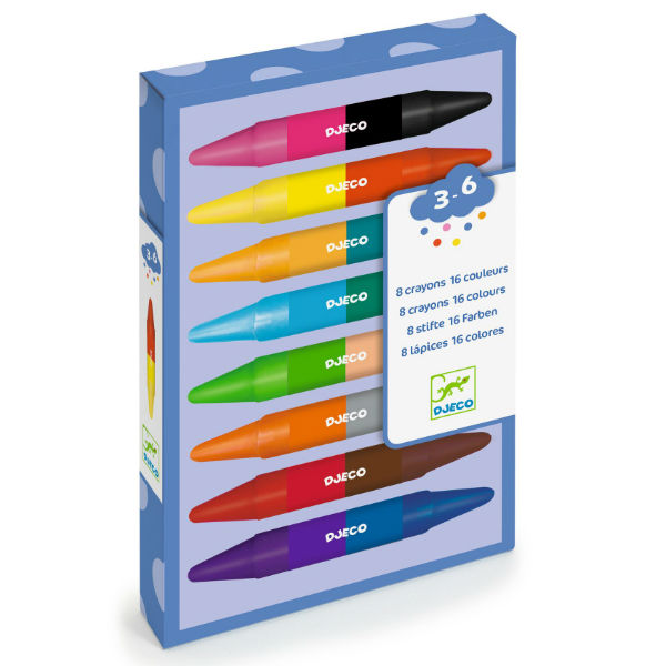 Image de  Les couleurs 8 crayons doubles 16 coul. 