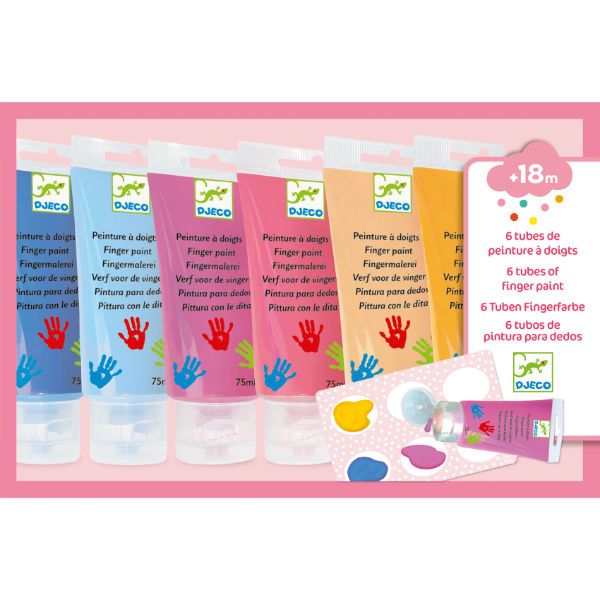 Image de  Boite 6 tubes peinture a doigts sweet nd17 