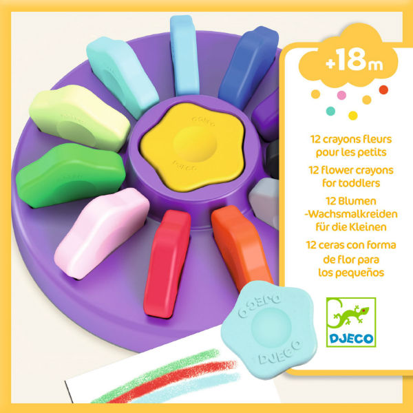 Image de  12 CRAYONS FLEURS ND19 