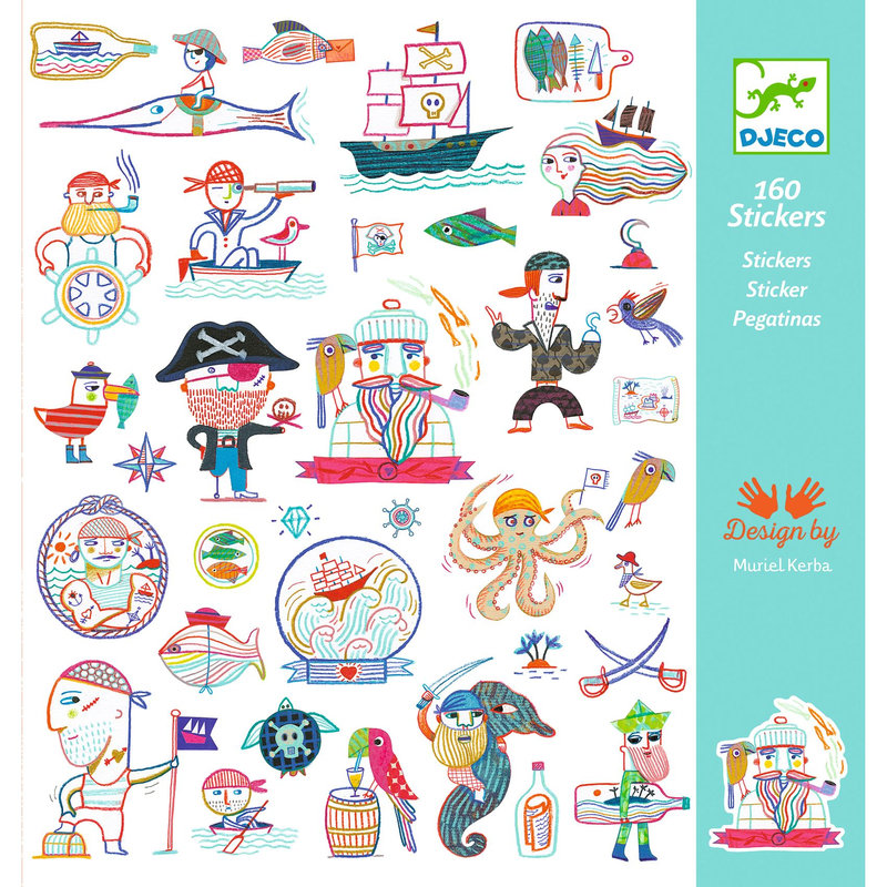 Ref. DJEDJ09316, Stickers les piratent aataquent !, marque DJECO