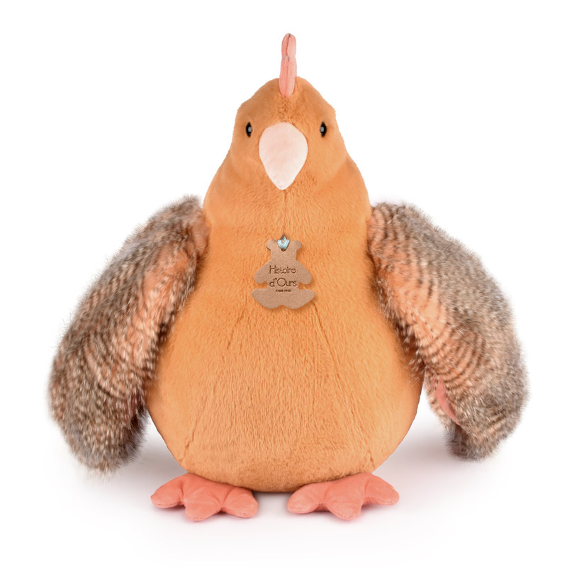 Ref. DOUHO3269, Histoire d'Ours - Peluche madame poule orange 50 cm, Orange, marque HISTOIRE D'OURS