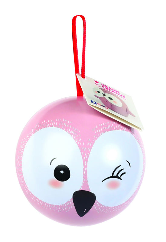 Image de  Boule noel métallique fimo chouette 