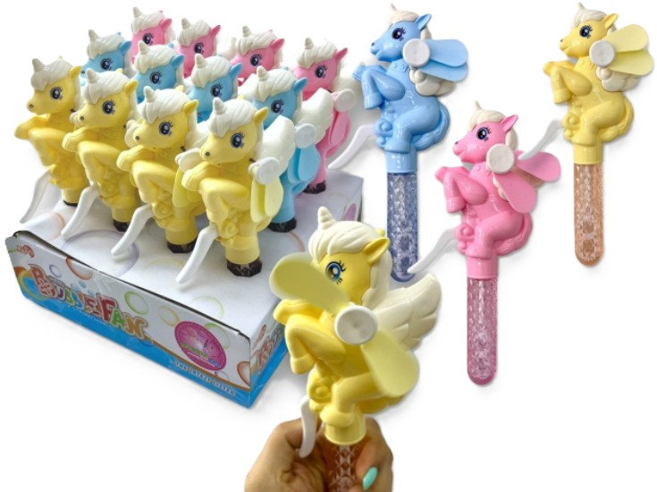 Ref. EQUVENLICO, Ventilateur manuel 2 en 1 avec eau à bulle Licorne - Coloris Aléatoire, marque EQUINOXE CADEAUX
