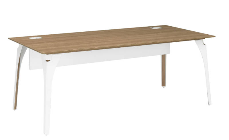 Image de  Bureau pieds metal l.190 xenon merisier 