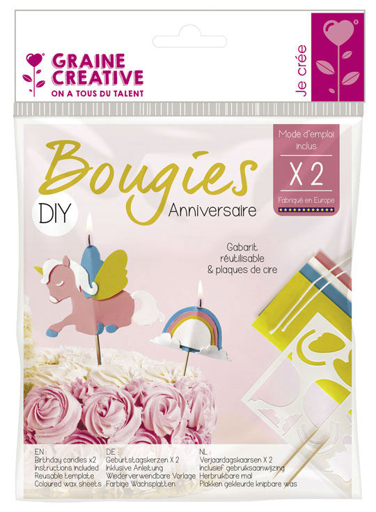 Image de  Kit Diy bougies anniversaire licorne 