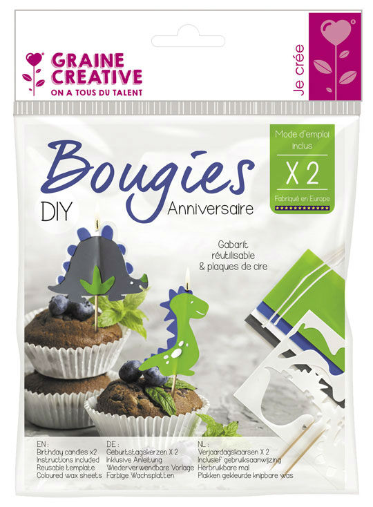 Image de  Kit Diy bougies anniversaire dinosaures 