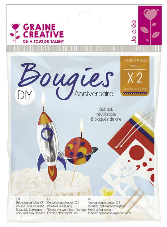 Image de  Kit Diy bougies anniversaire espace 