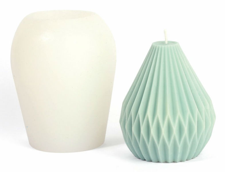 Image de  Moule bougie silicone goutte origami 