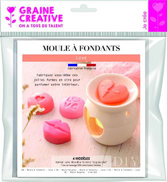 Image de  Moule 4 fondants à bougie cœurs 