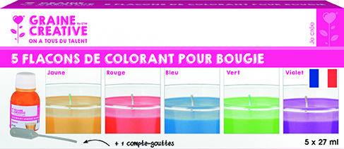 Image de  Lot de 5 colorants liquide pour bougie ass 
