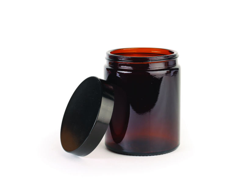 Image de  Pommadier 180 ml verre ambre + couvercle 