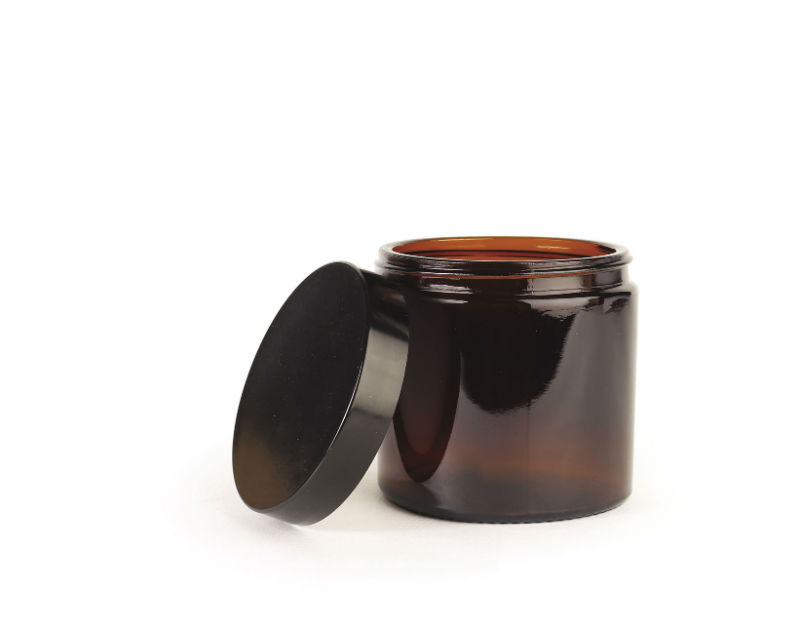 Image de  Pommadier 500 ml verre ambre + couvercle 