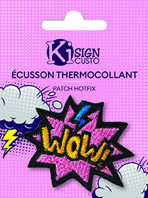 Image de  Écusson brodé thermocollant wow ! 
