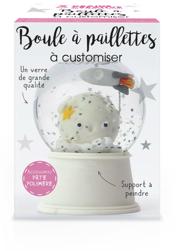 Image de  Boule a neige verre 80cm socle + paillettes incluses 