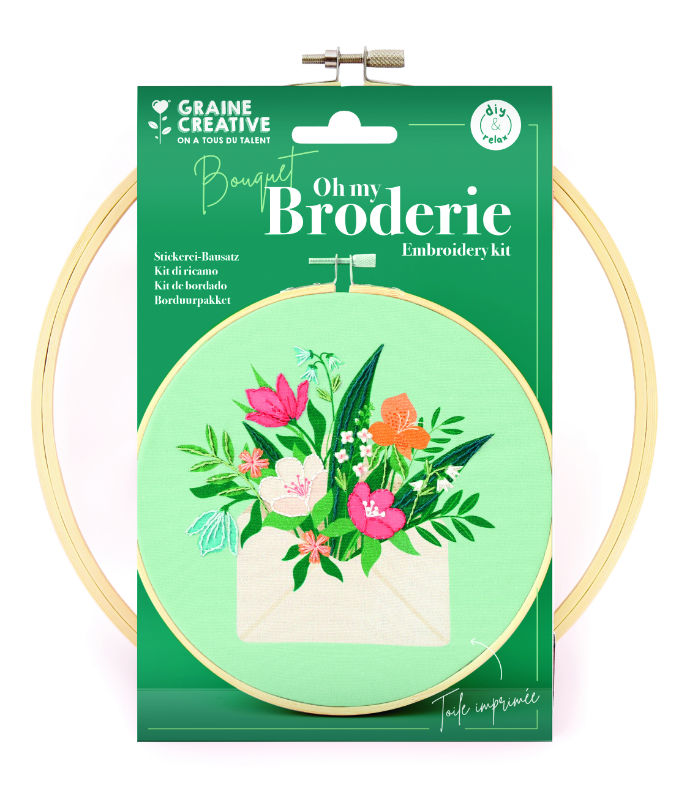 Image de  Kit broderie partielle bouquet ø20 cm 