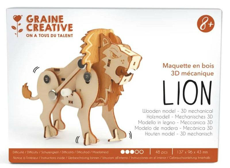Image de  Maquette 3D bois mécanique lion 