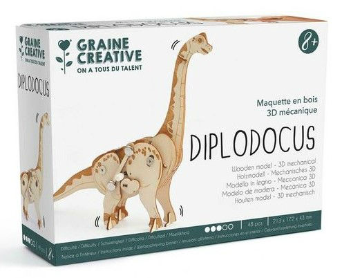 Image de  Maquette 3D bois mécanique diplodocus 