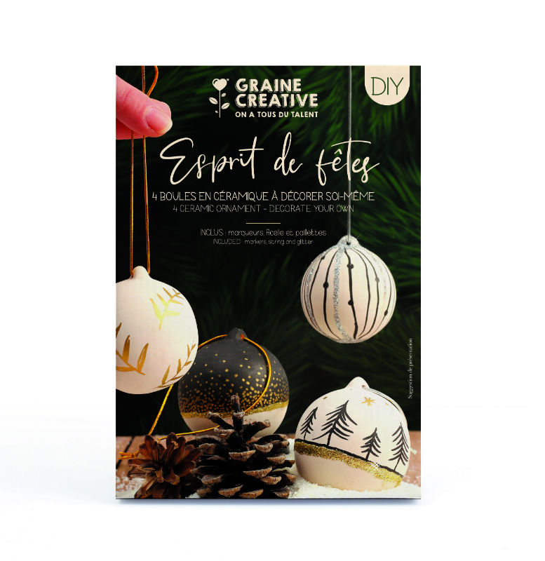 Image de  Kit céramique boule de Noël à décorer 