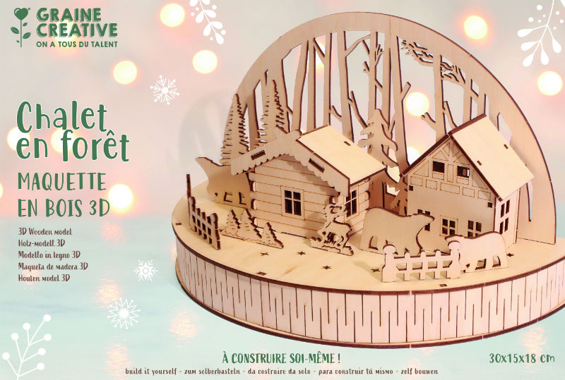 Image de  Maquette bois decor village ours 