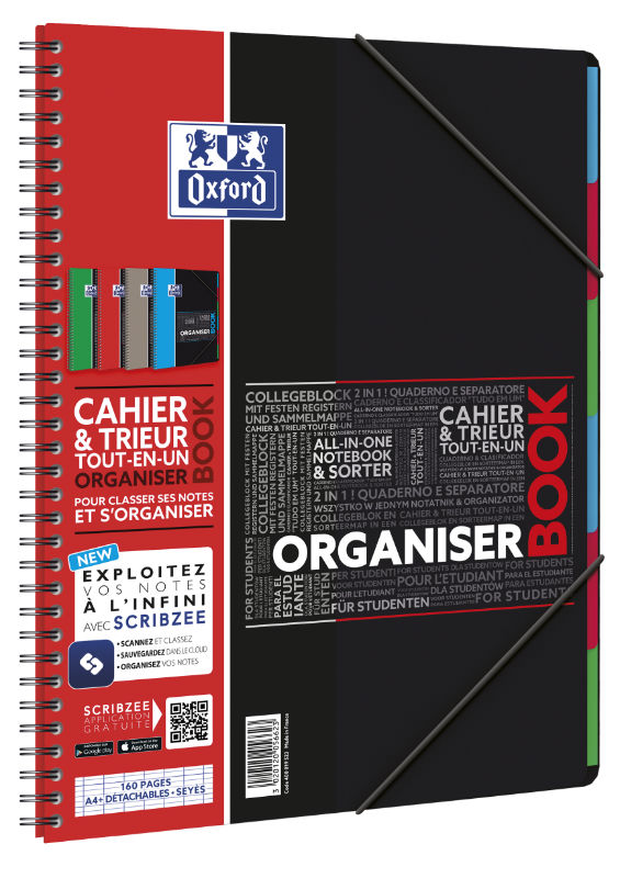 Image de  Cahier Organiserbook A4+ 160 pages seyès 