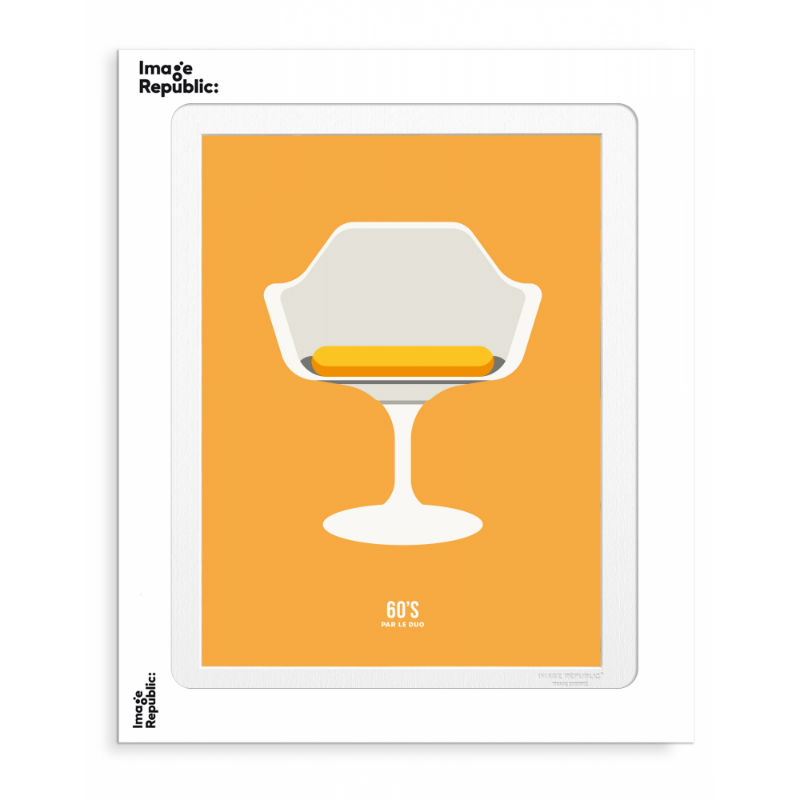 Image de  Affiche 30x40 cm le duo 60's chair assise orange 