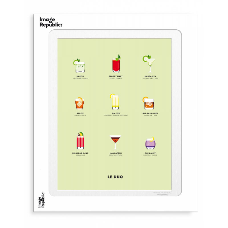 Image de  Affiche 30x40 cm le duo planche cocktails 
