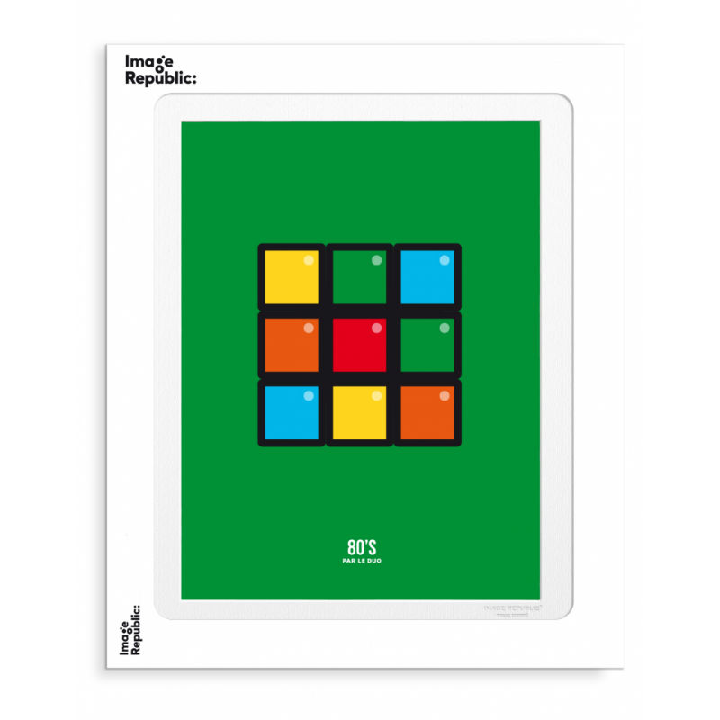 Image de  Affiche 30x40 cm le duo 80's cube 