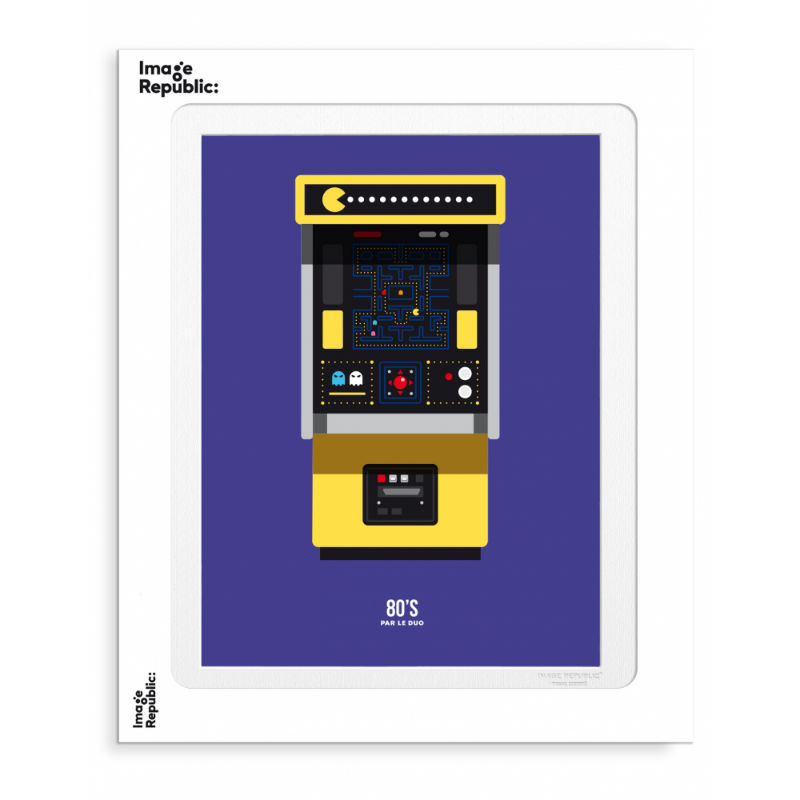Image de  Affiche 30x40 cm le duo 80's pacman 