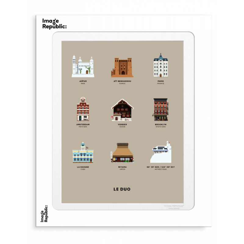 Image de  Affiche 30x40 cm le duo planche les villes 