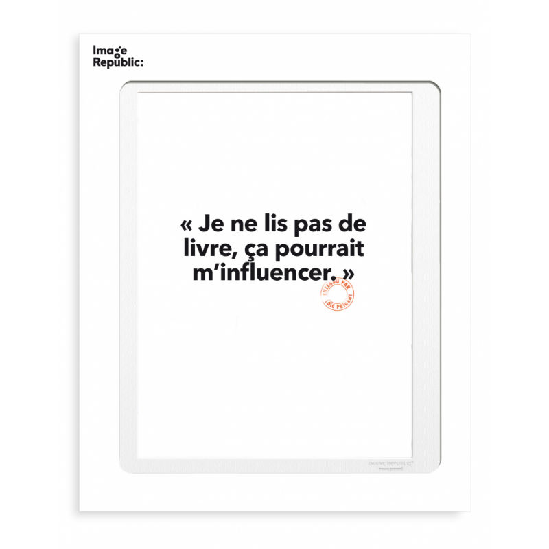 Image de  Affiche 30x40 cm loic prigent je ne lis pas 