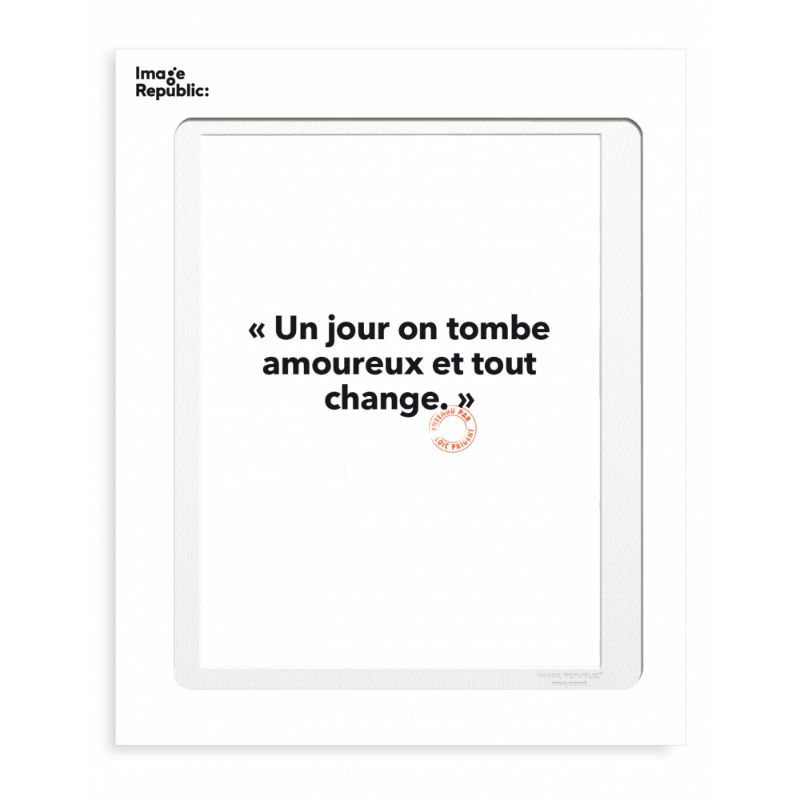 Image de  Affiche 30x40 cm loic p un jour on tombe amoureux 