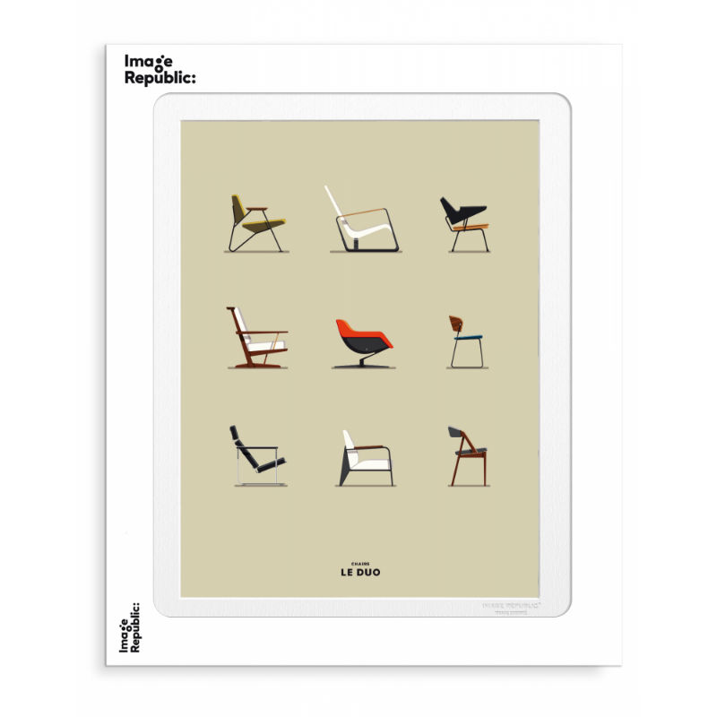 Image de  Affiche 56x76 cm le duo planche chaises 