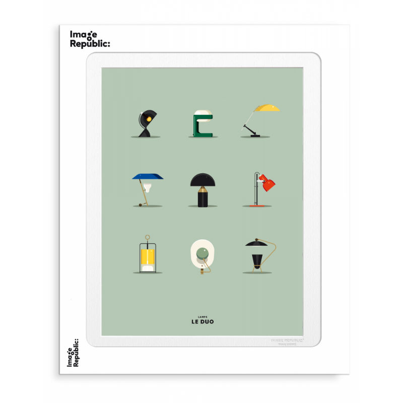 Image de  Affiche 56x76 cm le duo planche les lampes 