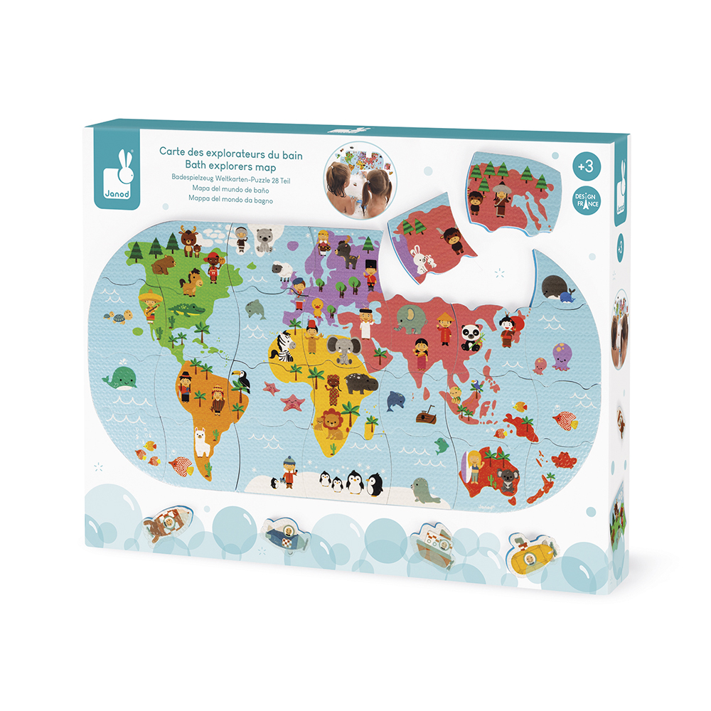Image de  Puzzle carte des explorateurs du bain 28 pièces 