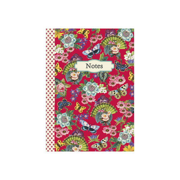 Image de  Carnet de note 10,5x15 48 pages Pattern rouge papillons 
