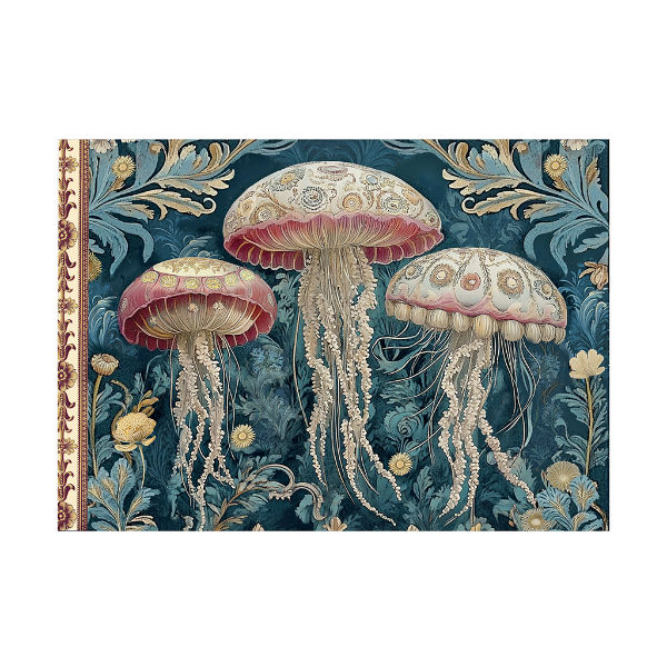 Image de  Cahier illustré 21x15 48 pages art nouveau méduses 