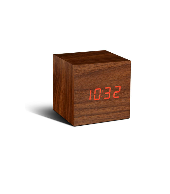 Image de  Réveil cube click clock de gingko walnut 