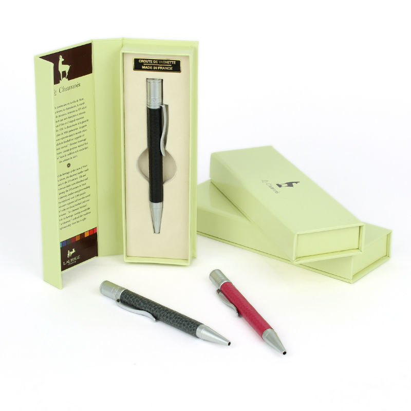 Image de  STYLO BILLE GAINE CUIR CAMEL 