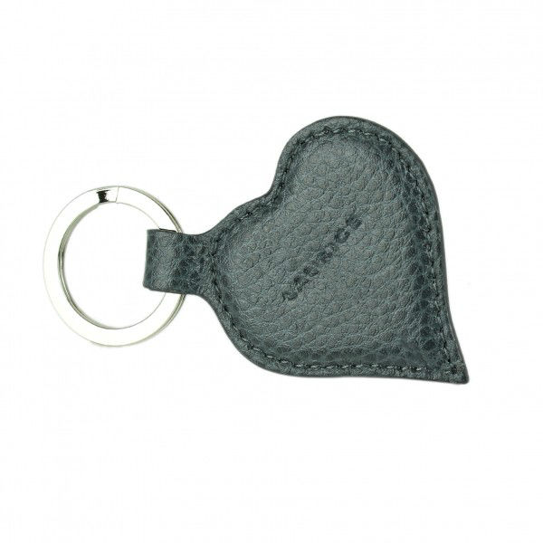 Image de  PORTE CLEFS COEUR CUIR GRIS 