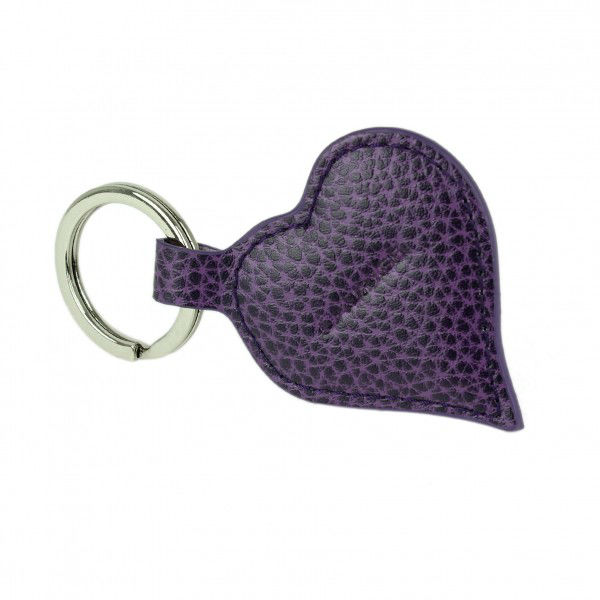 Image de  PORTE CLEFS COEUR CUIR VIOLET 