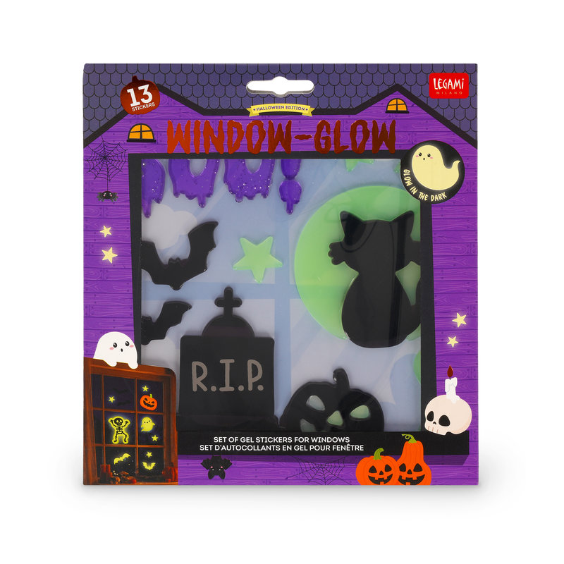 Ref. LEGGGH0002, LEGAMI HALLOWEEN - Set de petits autocollants en gel pour fenêtre Halloween 2026, Assorties, marque LEGAMI