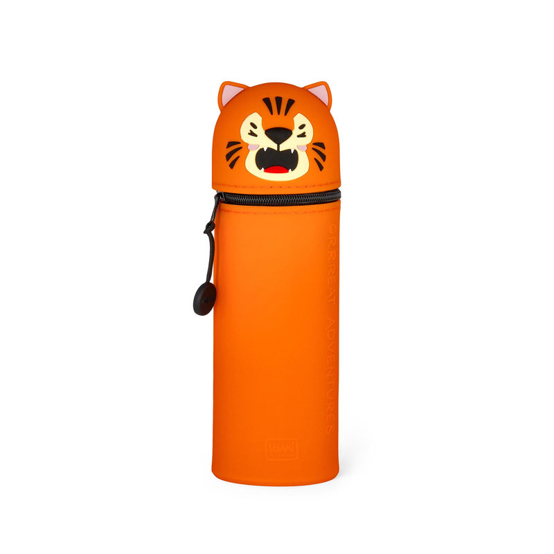 Ref. LEGKA0018, LEGAMI - Fourre tout 2-in-1 silicone kawaii - tigre, Orange, marque LEGAMI